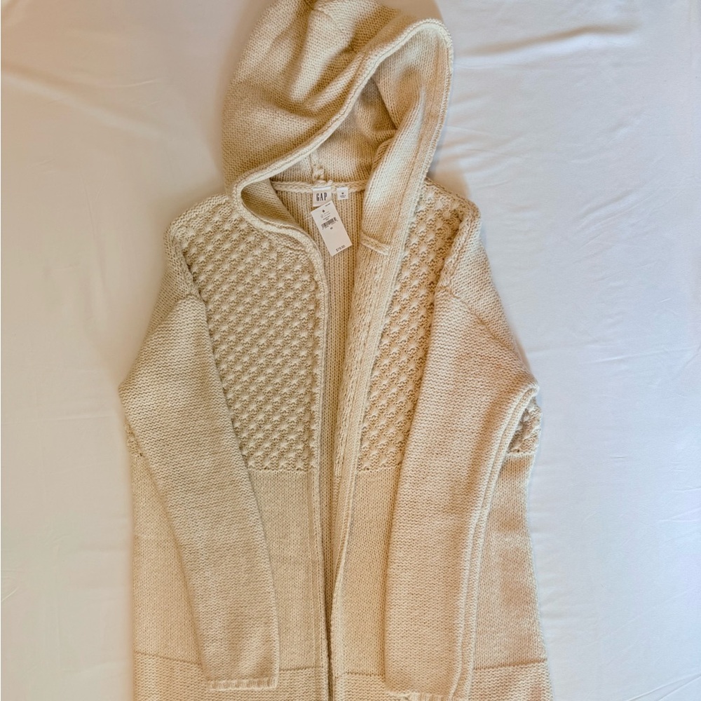 GAP sweater cardigan duster with fridge and texture detail NWT Size M Medium